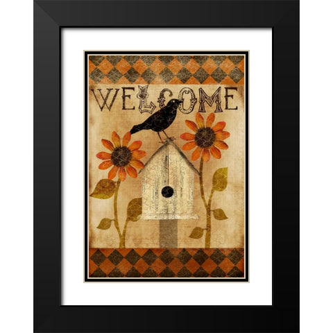 Welcome Fall Black Modern Wood Framed Art Print with Double Matting by Albert, Beth