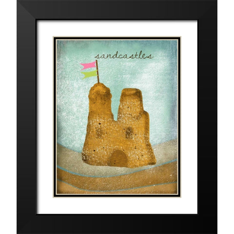 Sandcastles Black Modern Wood Framed Art Print with Double Matting by Albert, Beth