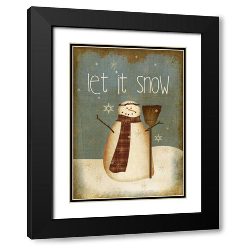 Let it Snow Black Modern Wood Framed Art Print with Double Matting by Albert, Beth