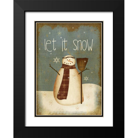 Let it Snow Black Modern Wood Framed Art Print with Double Matting by Albert, Beth