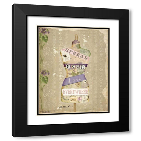Spread Your Love Black Modern Wood Framed Art Print with Double Matting by Albert, Beth