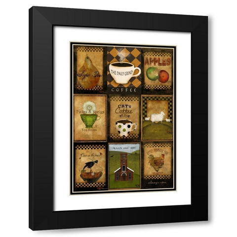 Kitchen Tiles Black Modern Wood Framed Art Print with Double Matting by Albert, Beth