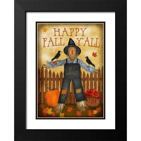 Happy Fall Yall Black Modern Wood Framed Art Print with Double Matting by Albert, Beth