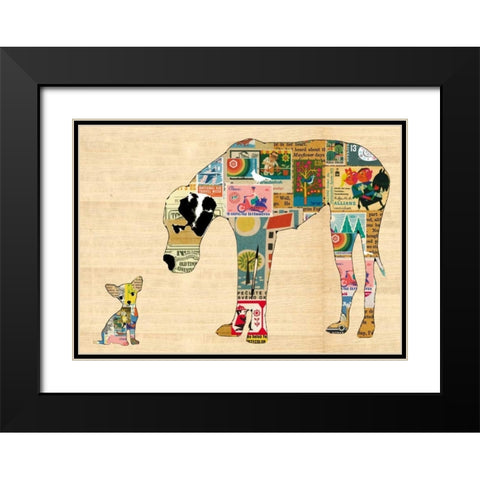 Big dog little dog Black Modern Wood Framed Art Print with Double Matting by Schoen, Claudia
