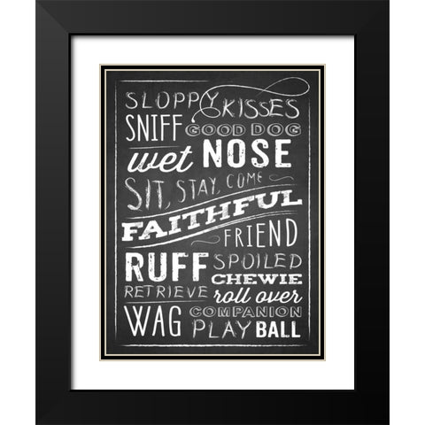 Sloppy Kisses Black Modern Wood Framed Art Print with Double Matting by Drotz, Dallas