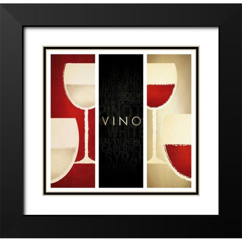 Vino II Black Modern Wood Framed Art Print with Double Matting by Drotz, Dallas