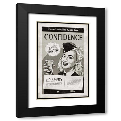 Confidence Black Modern Wood Framed Art Print with Double Matting by K, Estera