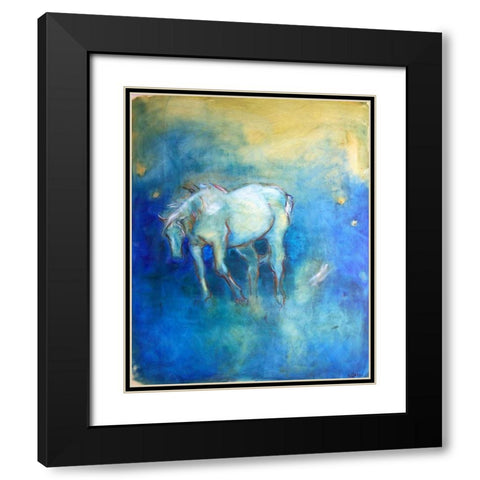 White Horse5 Black Modern Wood Framed Art Print with Double Matting by Hoffman, Kate