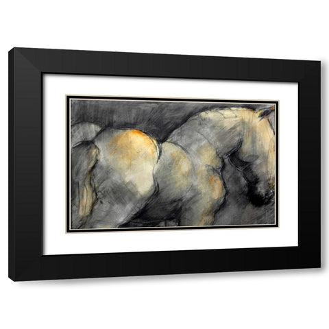Dark Horse Black Modern Wood Framed Art Print with Double Matting by Hoffman, Kate