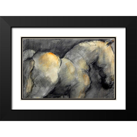 Dark Horse Black Modern Wood Framed Art Print with Double Matting by Hoffman, Kate
