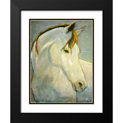 White Black Modern Wood Framed Art Print with Double Matting by Hoffman, Kate