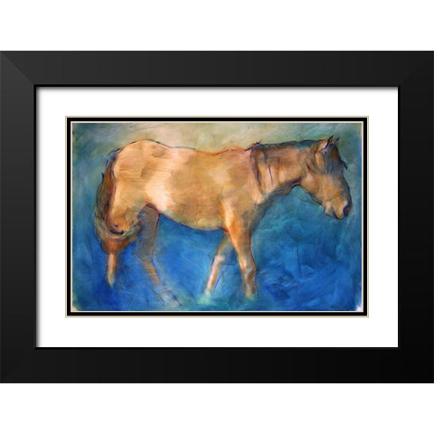 Horse Walking Black Modern Wood Framed Art Print with Double Matting by Hoffman, Kate