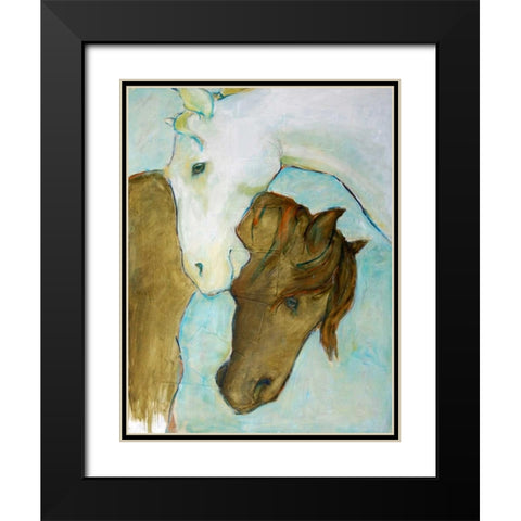 Amigos Black Modern Wood Framed Art Print with Double Matting by Hoffman, Kate
