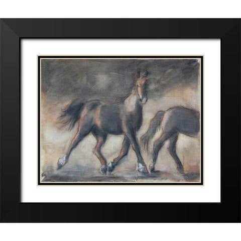 Sideways Look Black Modern Wood Framed Art Print with Double Matting by Hoffman, Kate