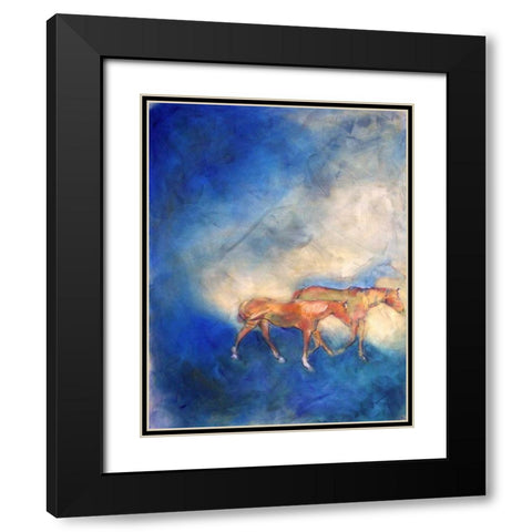 Walking Off Black Modern Wood Framed Art Print with Double Matting by Hoffman, Kate