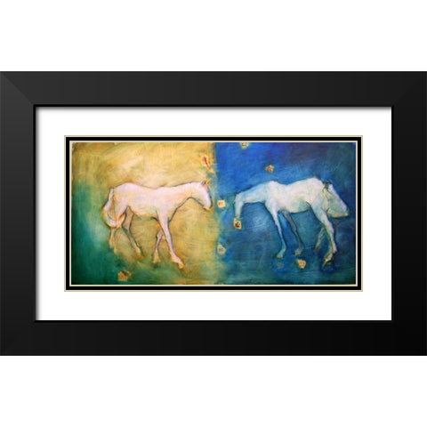 1 Plus 1 Black Modern Wood Framed Art Print with Double Matting by Hoffman, Kate