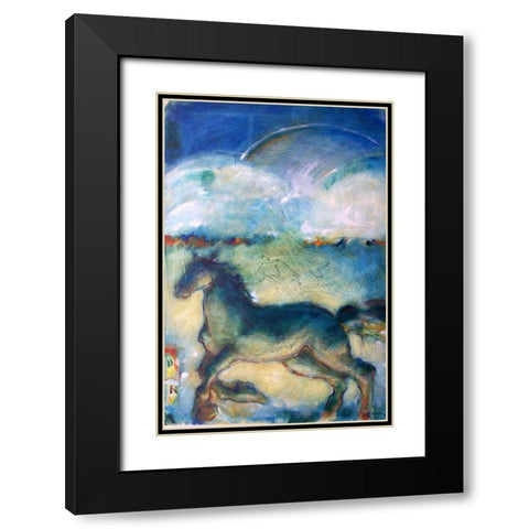 Horse in the Clouds Black Modern Wood Framed Art Print with Double Matting by Hoffman, Kate