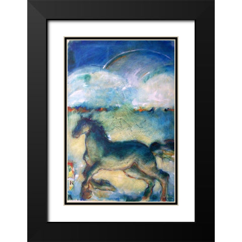 Horse in the Clouds Black Modern Wood Framed Art Print with Double Matting by Hoffman, Kate