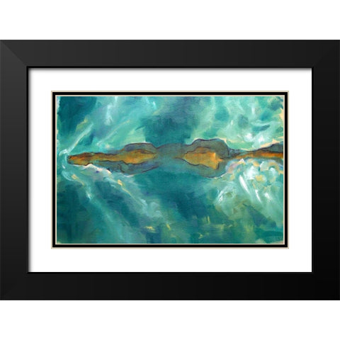 Horse Swimming Black Modern Wood Framed Art Print with Double Matting by Hoffman, Kate