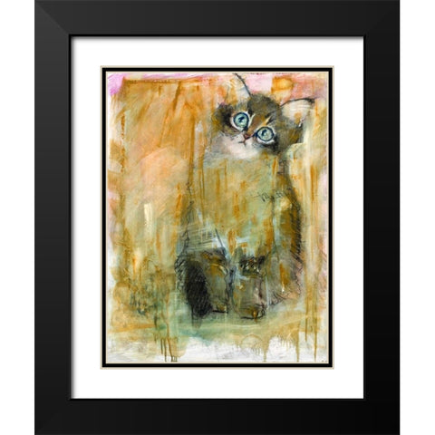 Kitty Black Modern Wood Framed Art Print with Double Matting by Hoffman, Kate