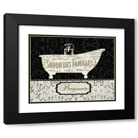 French Lace II Black Modern Wood Framed Art Print with Double Matting by Pela Studio