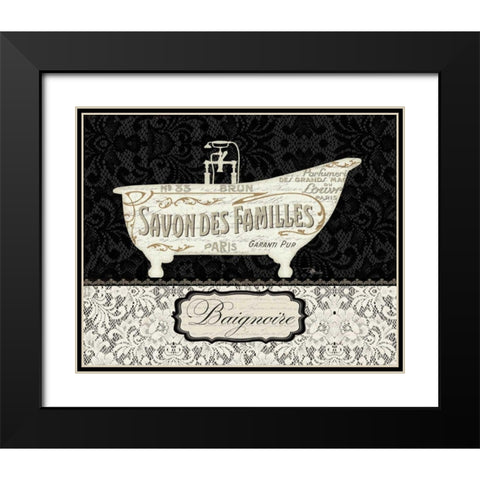French Lace II Black Modern Wood Framed Art Print with Double Matting by Pela Studio