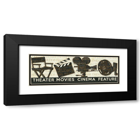 Cinema Black Modern Wood Framed Art Print with Double Matting by Pela Studio