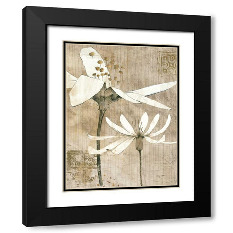 Pencil Floral II Black Modern Wood Framed Art Print with Double Matting by Tillmon, Avery