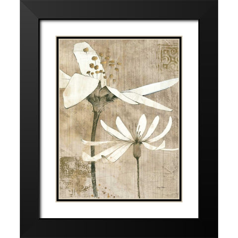 Pencil Floral II Black Modern Wood Framed Art Print with Double Matting by Tillmon, Avery