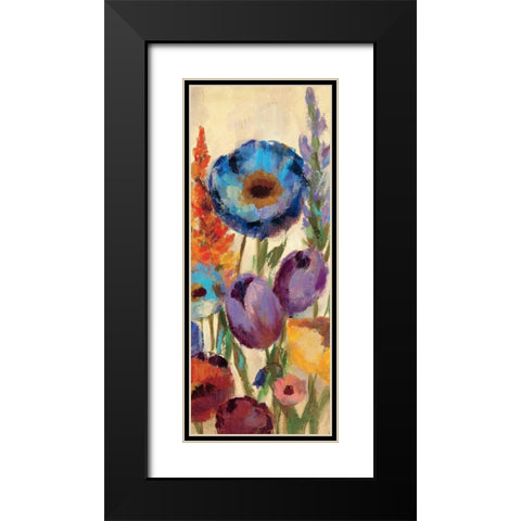 Garden Hues Panel II Black Modern Wood Framed Art Print with Double Matting by Vassileva, Silvia