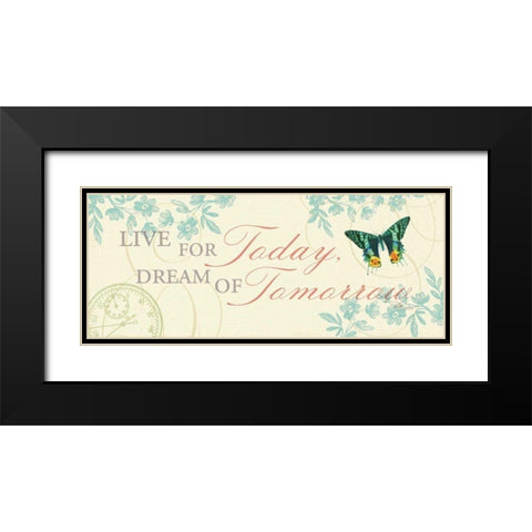 Time Flies III Black Modern Wood Framed Art Print with Double Matting by Pela Studio