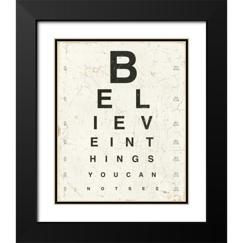 Eye Chart I Black Modern Wood Framed Art Print with Double Matting by Pela Studio
