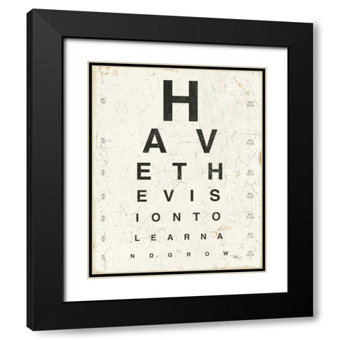 Eye Chart II Black Modern Wood Framed Art Print with Double Matting by Pela Studio