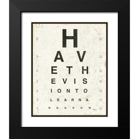 Eye Chart II Black Modern Wood Framed Art Print with Double Matting by Pela Studio