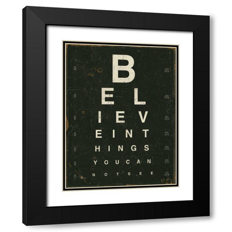 Eye Chart III Black Modern Wood Framed Art Print with Double Matting by Pela Studio
