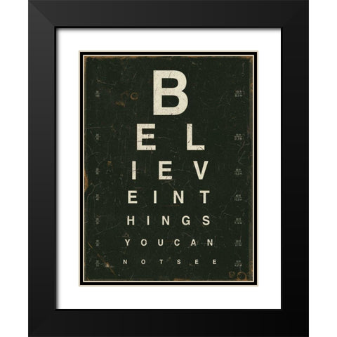 Eye Chart III Black Modern Wood Framed Art Print with Double Matting by Pela Studio