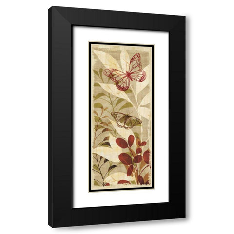 Warm Fluttering Panel II Black Modern Wood Framed Art Print with Double Matting by Wild Apple Portfolio