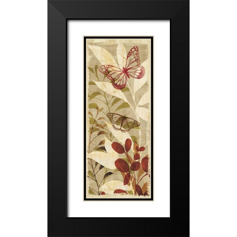 Warm Fluttering Panel II Black Modern Wood Framed Art Print with Double Matting by Wild Apple Portfolio
