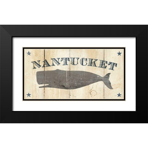 Nantucket Whale Black Modern Wood Framed Art Print with Double Matting by Tillmon, Avery