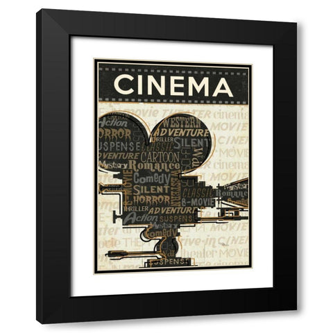 Cinema I Black Modern Wood Framed Art Print with Double Matting by Pela Studio