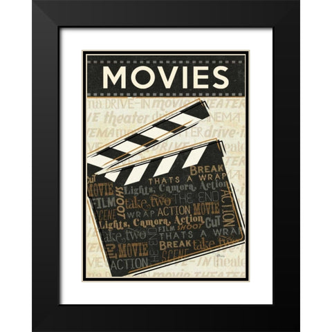 Cinema II Black Modern Wood Framed Art Print with Double Matting by Pela Studio