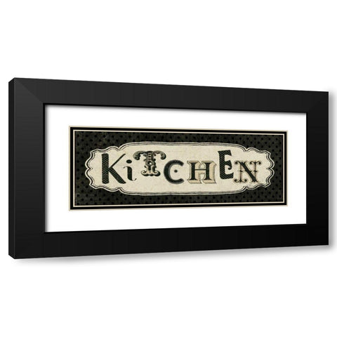 Room Signs III - Kitchen Black Modern Wood Framed Art Print with Double Matting by Pela Studio