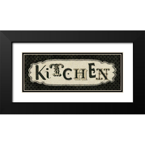 Room Signs III - Kitchen Black Modern Wood Framed Art Print with Double Matting by Pela Studio