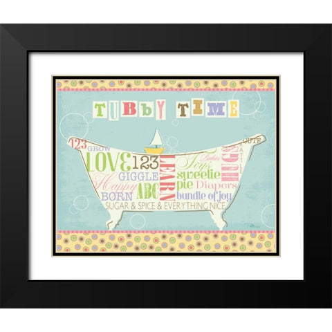 Tubby Time I Black Modern Wood Framed Art Print with Double Matting by Pela Studio