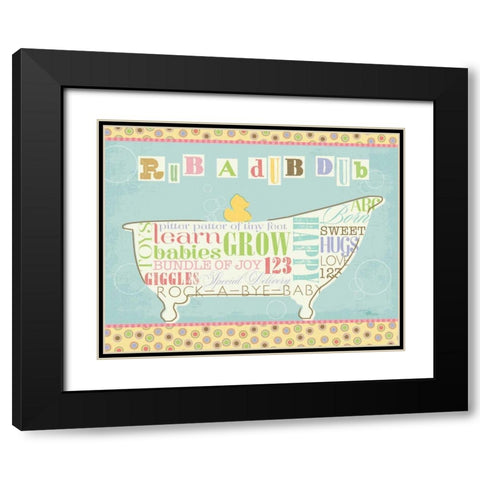 Tubby Time II Black Modern Wood Framed Art Print with Double Matting by Pela Studio