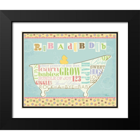 Tubby Time II Black Modern Wood Framed Art Print with Double Matting by Pela Studio