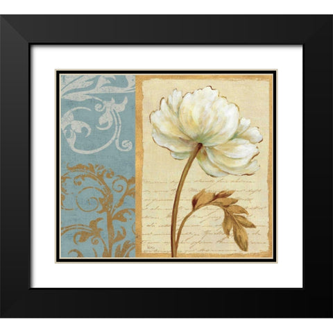 White Beauty I Black Modern Wood Framed Art Print with Double Matting by Charron, Veronique