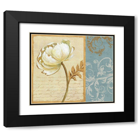 White Beauty II Black Modern Wood Framed Art Print with Double Matting by Charron, Veronique