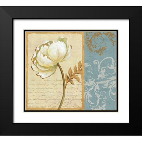 White Beauty II Black Modern Wood Framed Art Print with Double Matting by Charron, Veronique