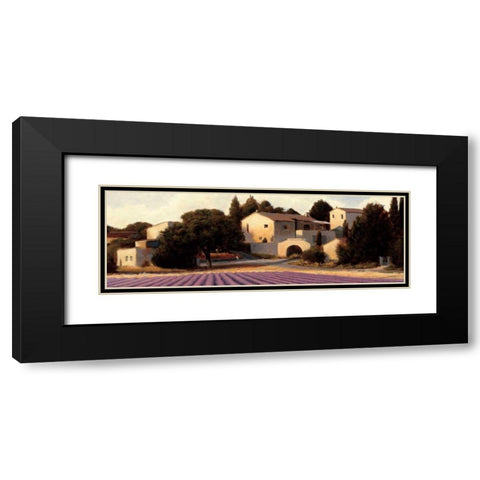 Lavender Fields Panel I Crop Black Modern Wood Framed Art Print with Double Matting by Wiens, James